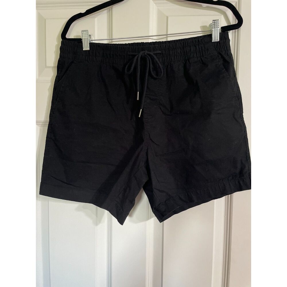 Aeropostale Men's Black Cotton-Blend Elastic Waist Drawstring Shorts Size M